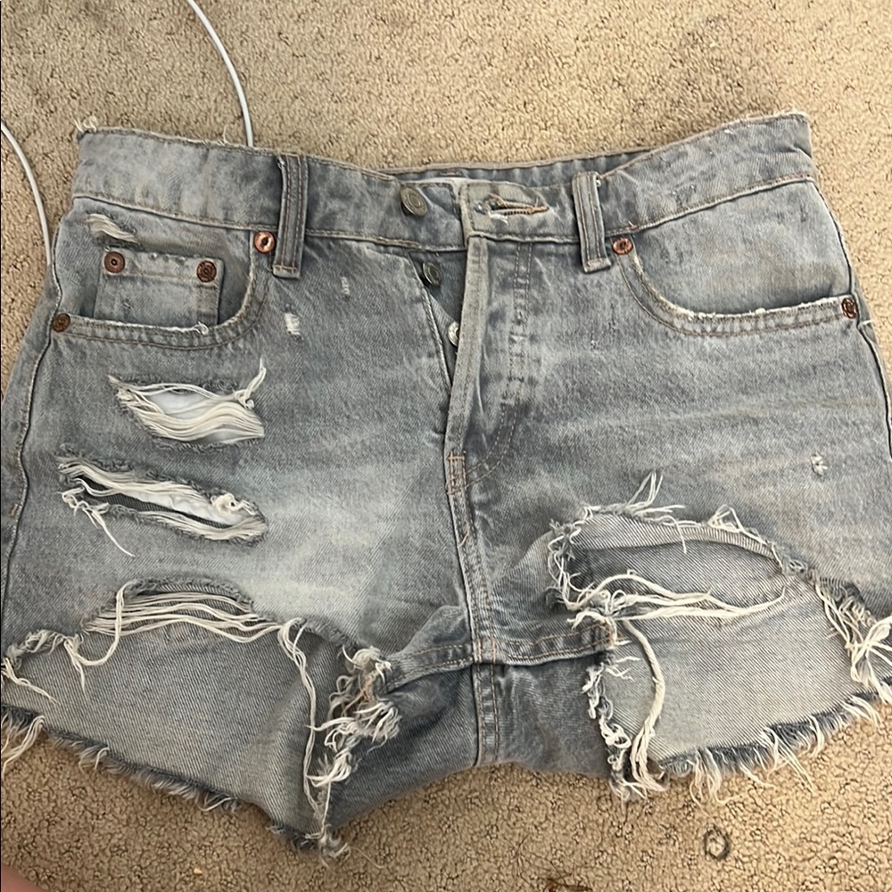 zara denim shorts